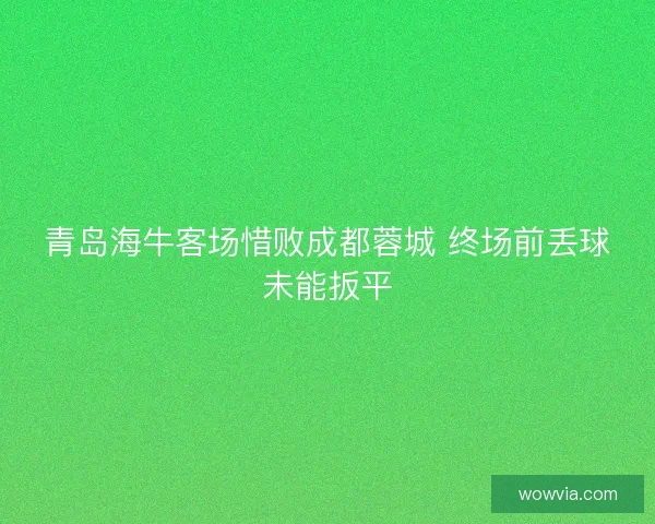 青岛海牛客场惜败成都蓉城 终场前丢球未能扳平 青岛海牛客场惜败成都蓉城 终场前丢球未能扳平